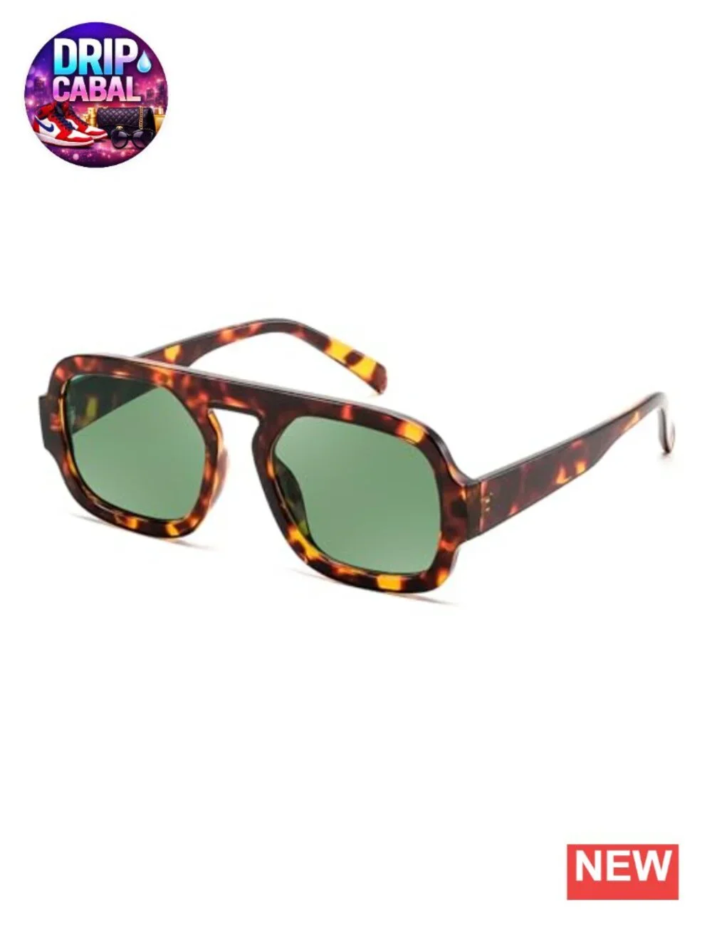 Retro Square Aviator Sunglasses Plastic Frame UV Protection Unisex